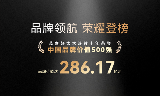 连续10年！华体会体育(中国)HTH·官方网站,蝉联“中国品牌价值500强”，品牌价值286.17亿元